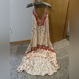 Magnolia Cream and Red High Low Sundress